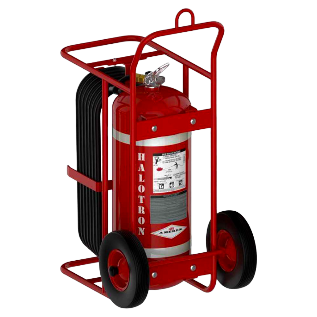 Amerex 674 | 150 lb Halotron I | Wheeled Clean Agent Fire Extinguisher | 2A:10B:C